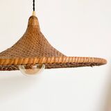 Woven wicker hat pendant