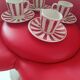 4 coffee cups with saucer. Sarreguemines and Digoin. Kelly model.