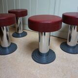 Vintage Belgian Art Deco Style Bar Stools from Frava, 1950s, Set of 4