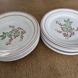 Antique service – KG Lunéville – 12 plates with red & green floral decoration