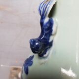 Vase celadon enamel white and blue chinese porcelain 19th