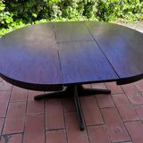 Table ronde avec rallonge Baumann pied central 1970