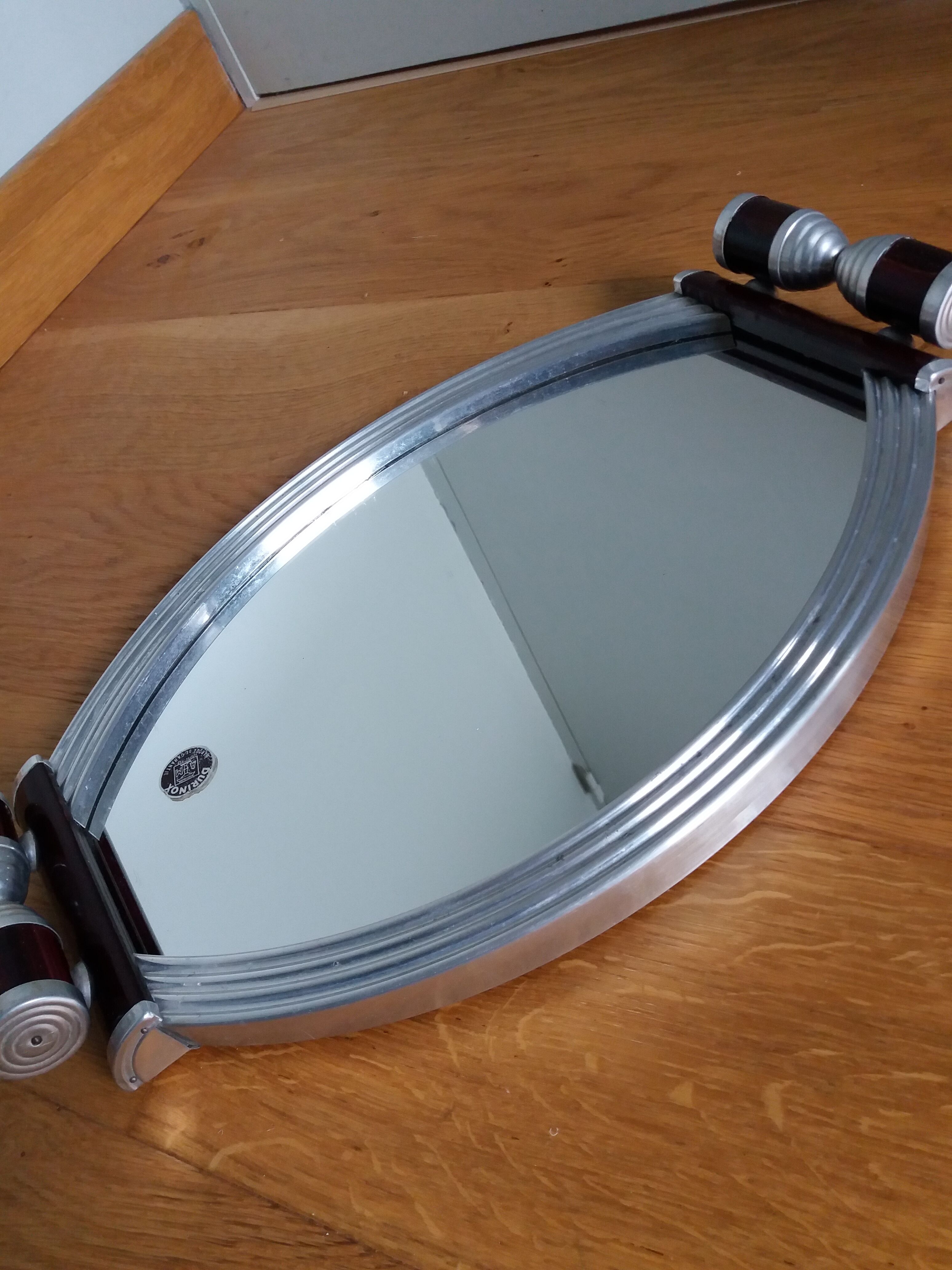 Durinox art deco mirror aperitif tray