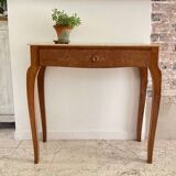 Vintage wood and marble console desk