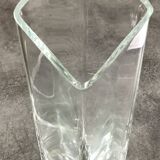 Vase forme carré geometric relief in translucent 28 cm