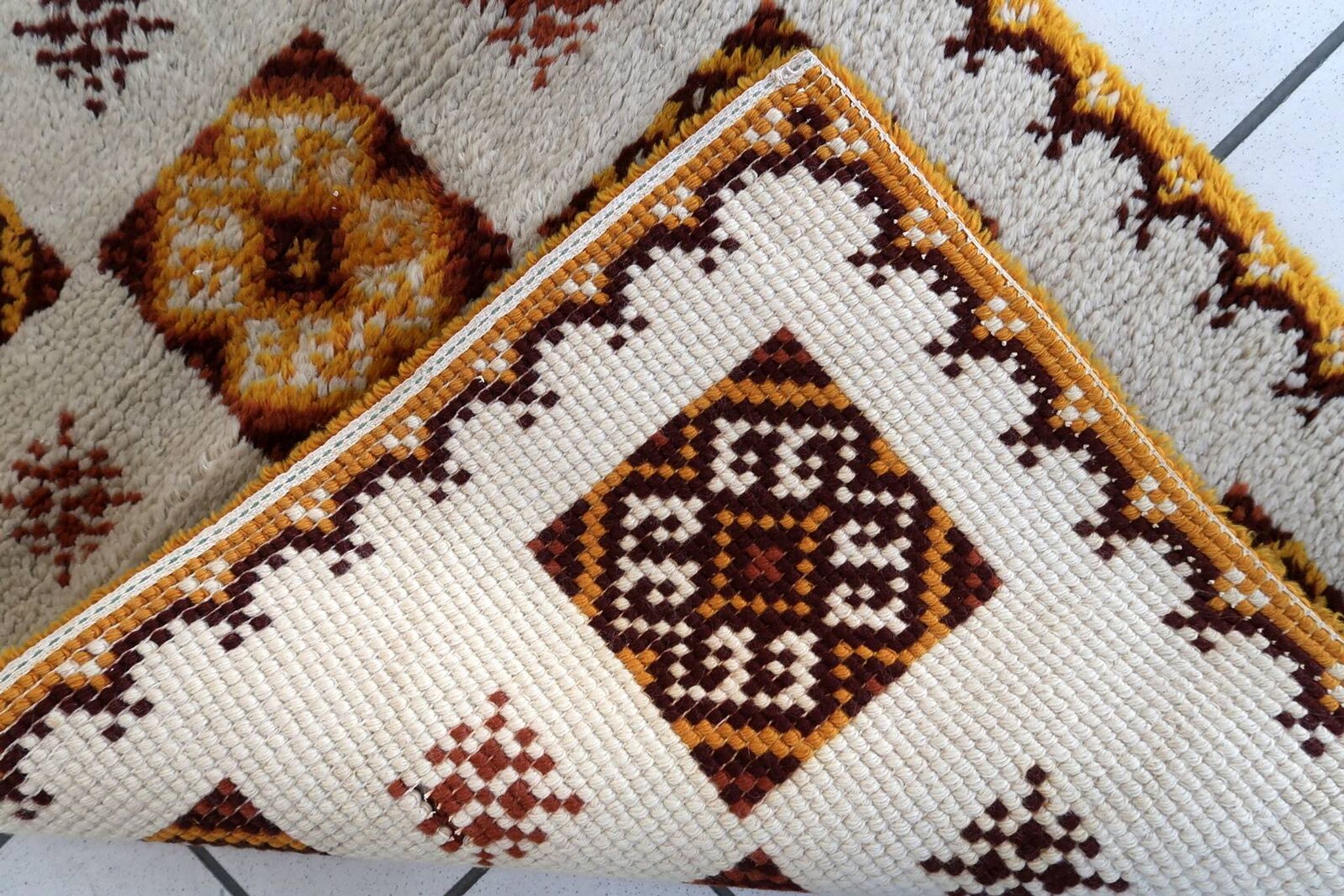 Tapis Vintage Savonnerie en Laine (77cm x 146cm), Années 1960
