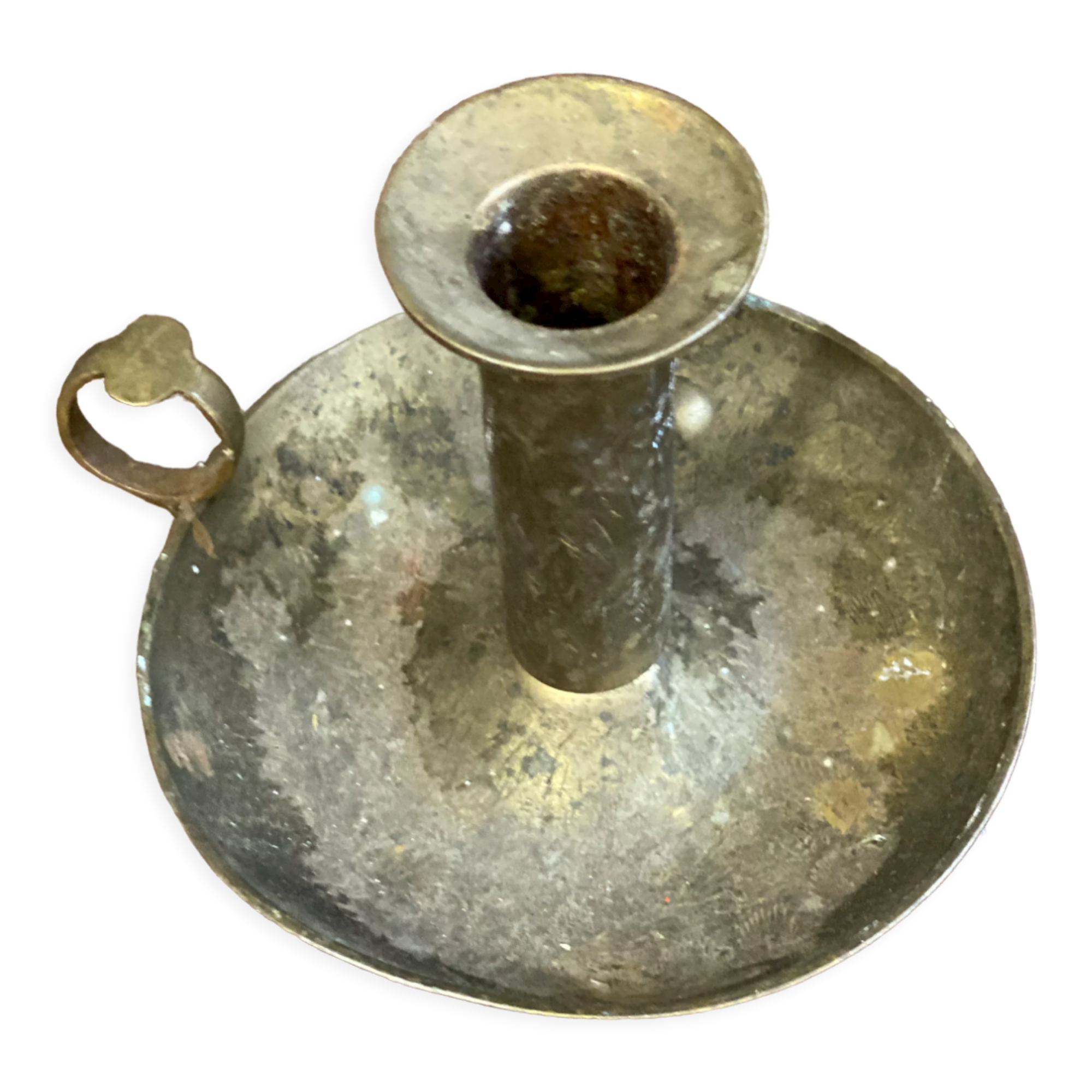 Brass hand candle holder