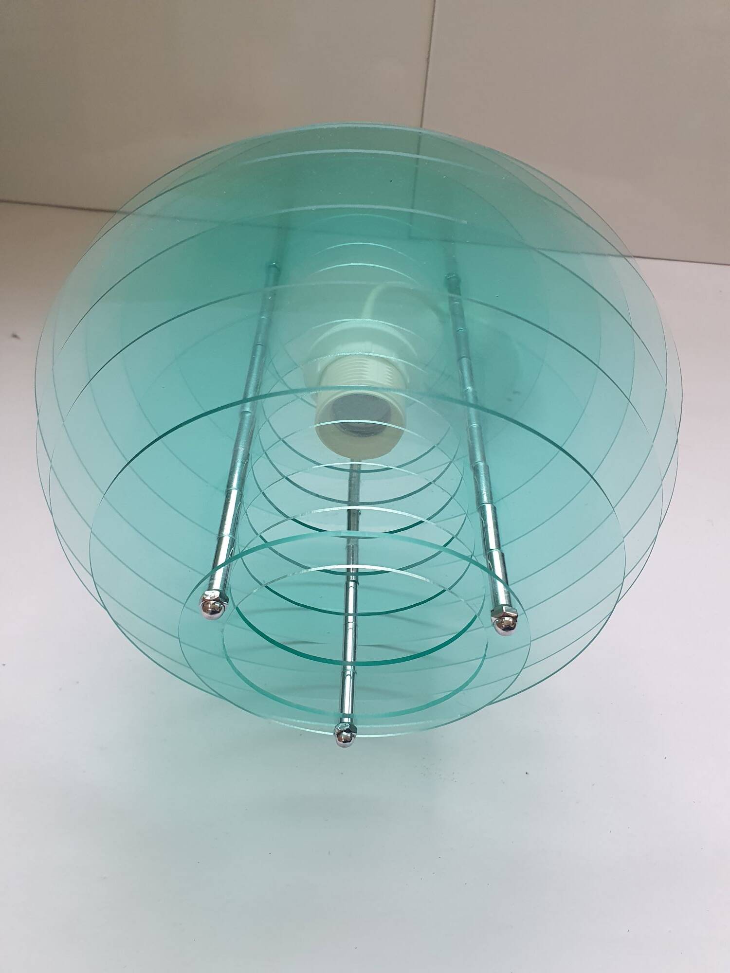 Vintage green globe design hanging lamp