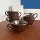 Lot de 6 tasses en céramique vintage - tasse en grès couleur chocolat