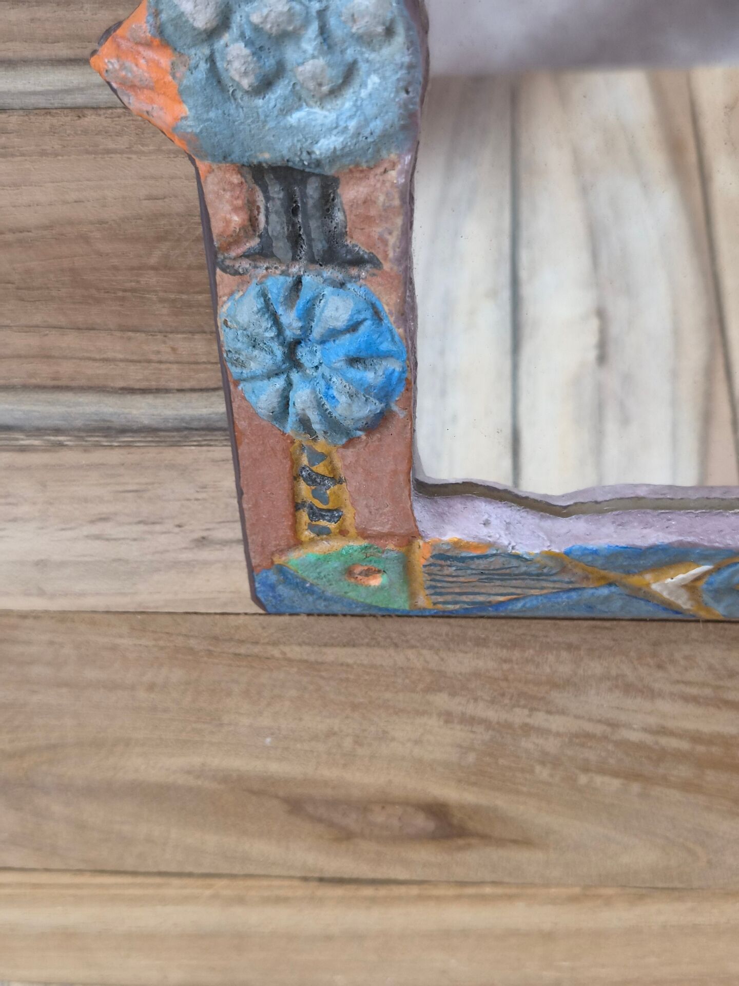 Rare wall mirror signed Les Argonautes, Vallauris.