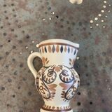 Coquetier et pichet en ceramique emaillée artisanal, peint a la main brehat