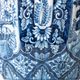 Dutch Chinoiserie Table Lamp, Blue and White Delft, by Makkum, with a New Coral Silk Shade
