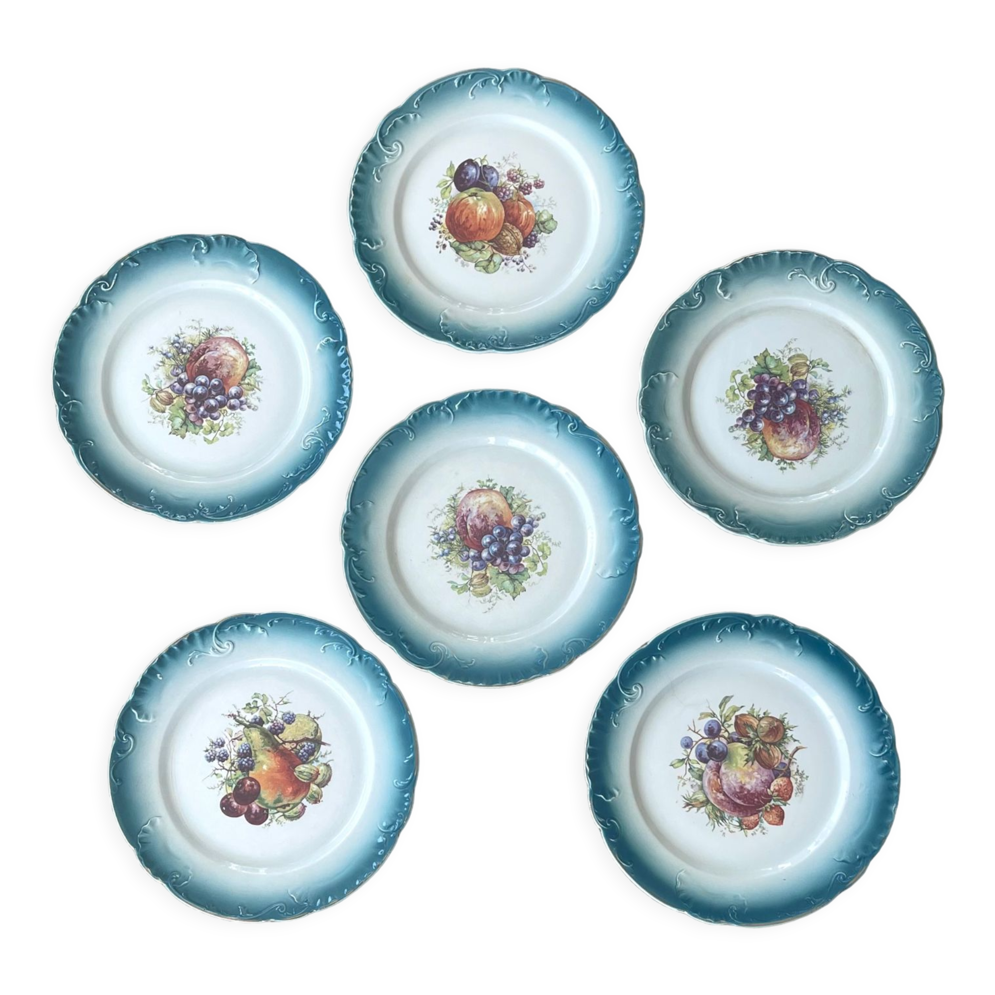 6 dessert plates in earthenware