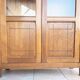 Vintage glass-fronted oak bookcase