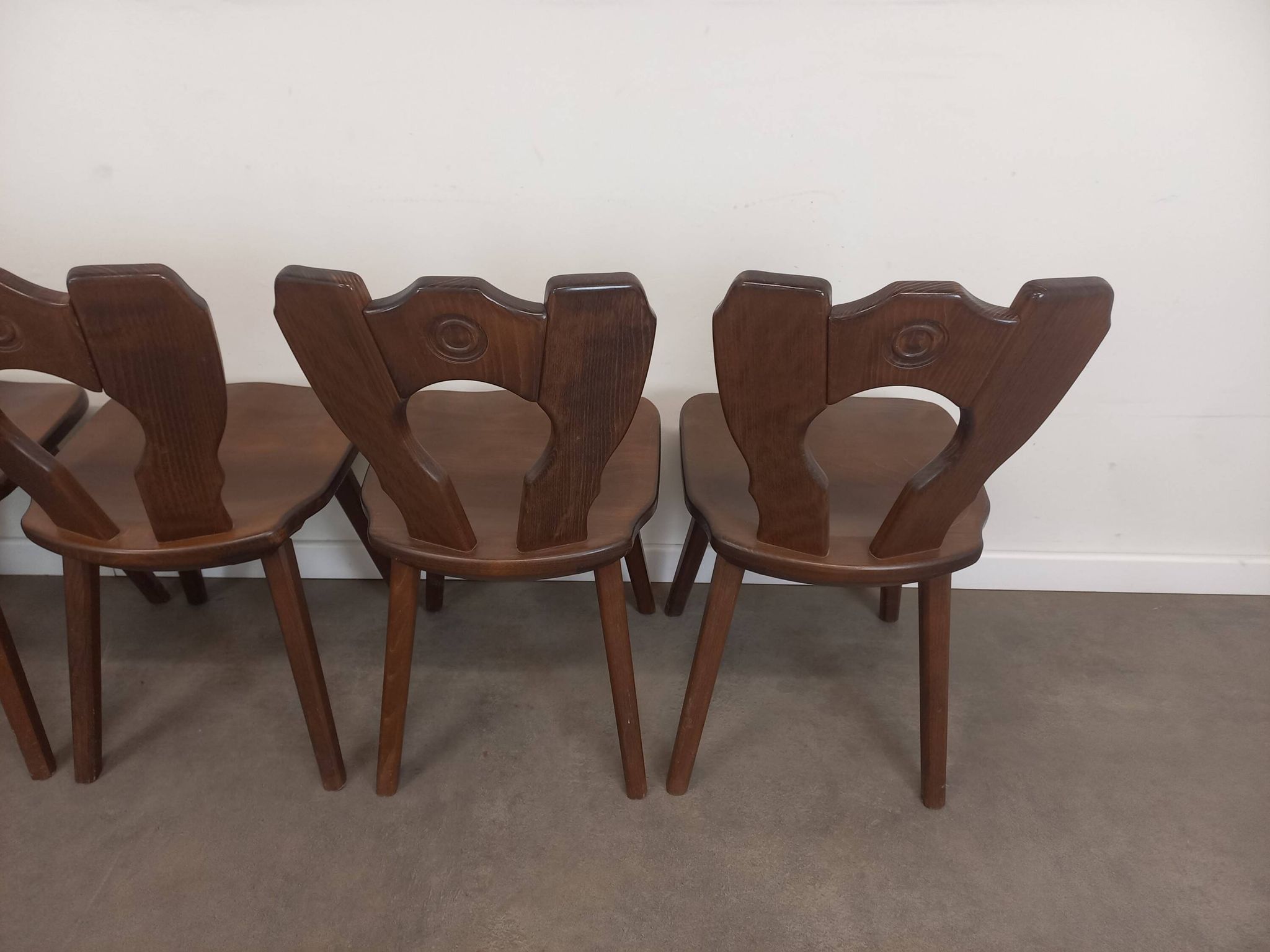 Set of 6 brutalist bistro chairs