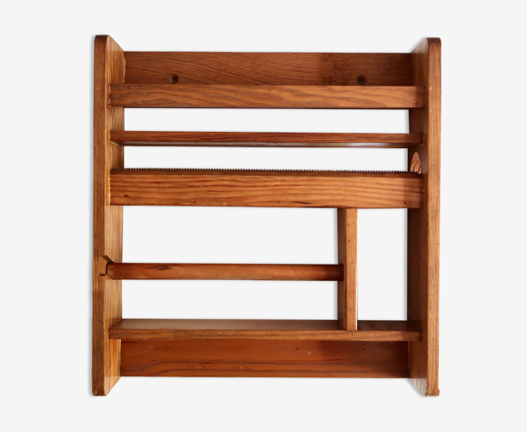 Etagère de cuisine en pin années 70