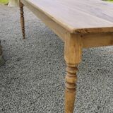Table de drapier en chêne massif doré 230x73cm deux tiroirs