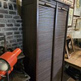 Old double curtained oak filing cabinet