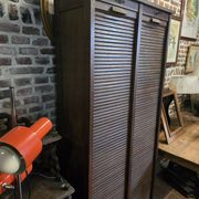 Ancien classeur à rideaux double en chêne