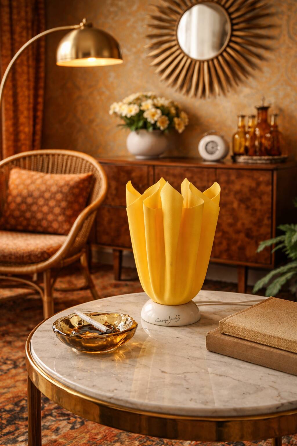 Vintage 1970s table lamp Coqueluche Georgia Jacob - 20 cm