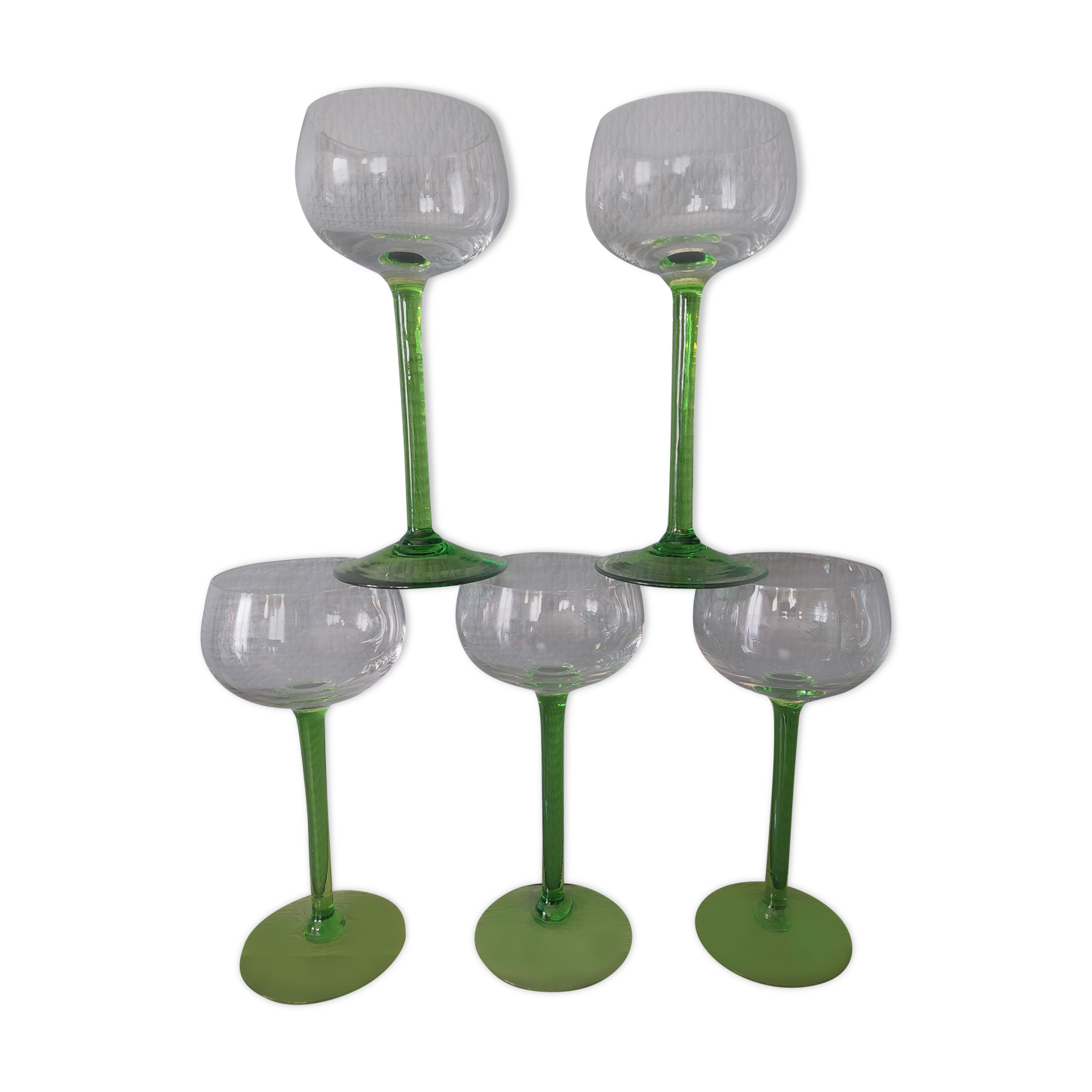 5 Traditional Crystal Alsace Wine Glasses