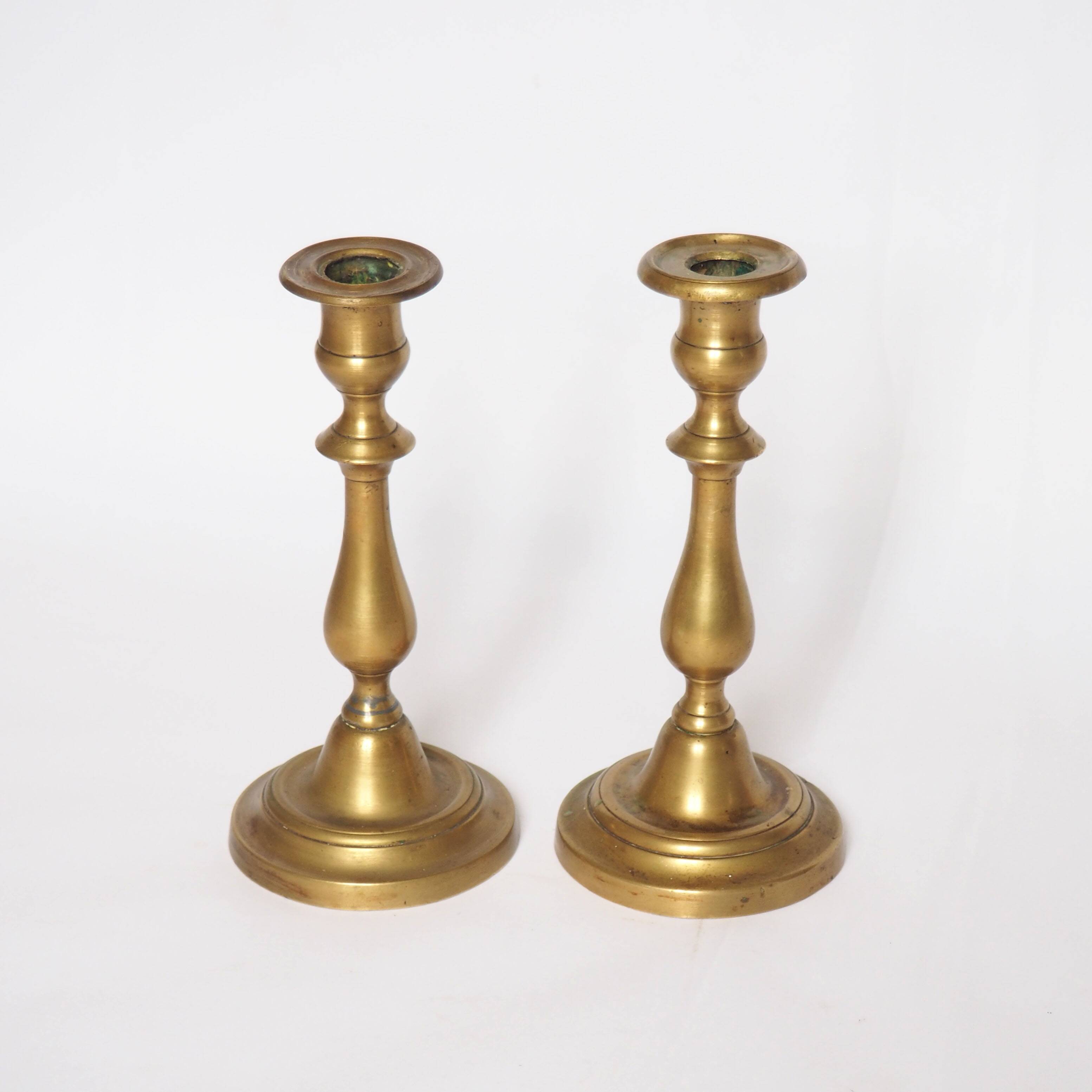 Pair of brass candlesticks