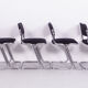 Tubular chrome chairs with black corduroy, set of 4