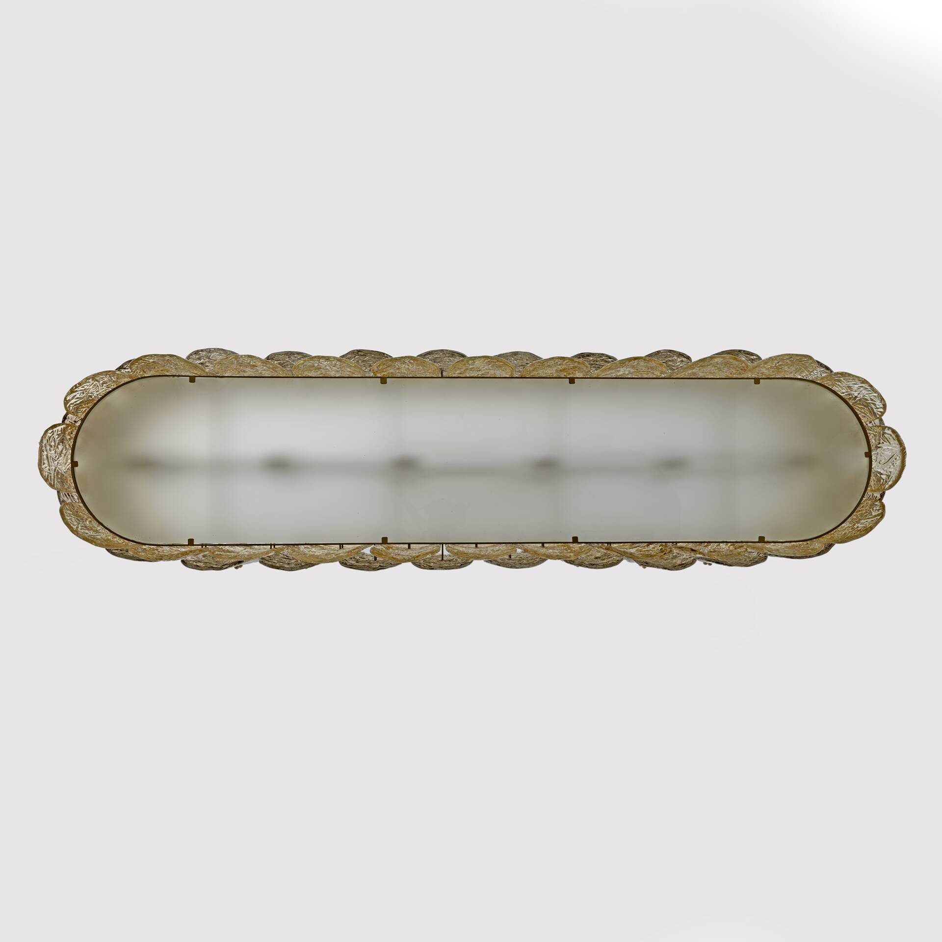 Mid-century Modern Stiyle Italian Brass and Murano Glass Chandelier