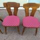 Lot de 4 chaises de bistrot bois avec coussin vintage année 70/80/90