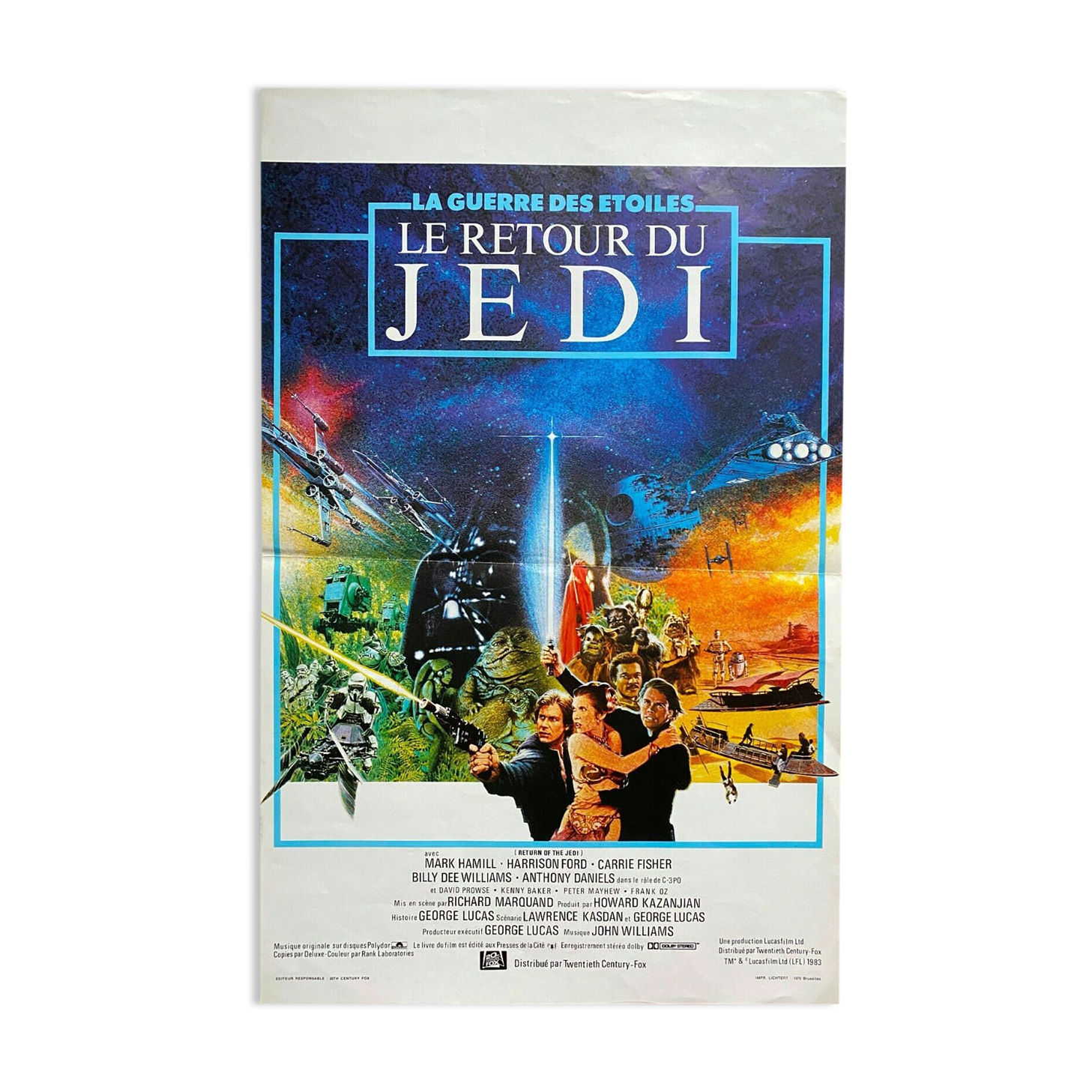 Affiche cinéma originale « le retour du jedi » star wars, harrison ford 35x55cm
