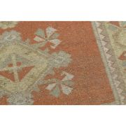 1970s Vintage Turkish Handmade Wool & Cotton Orange Area Rug 159x246