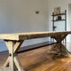 Antique solid oak farmhouse table with star legs - length 200 cm