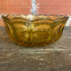 Salad bowl + 6 vintage amber orange moulded glass bowls from the 1970s.