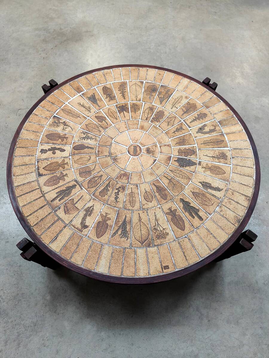 French Riviera vintage ceramic coffee table Roger Capron 1970s
