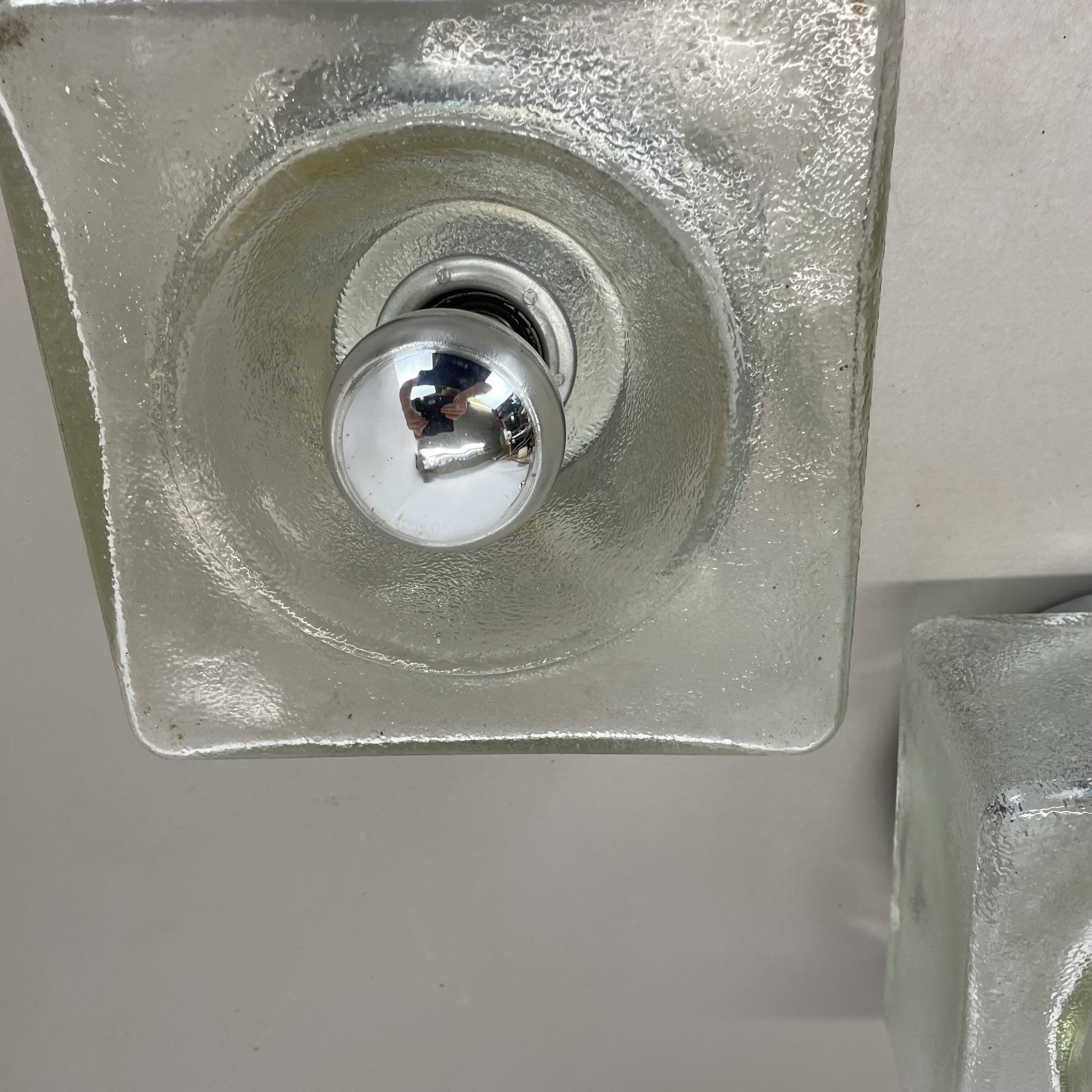 set of 2 CUBIC Ice Glass Ceiling Light, by J. T. Kalmar Lights, Austria