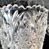 crystal ice bucket with 2 vintage handles