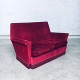Hollywood Regency Style Fuchsia Velvet 2-Seat Sofa with Fringe, 1960s