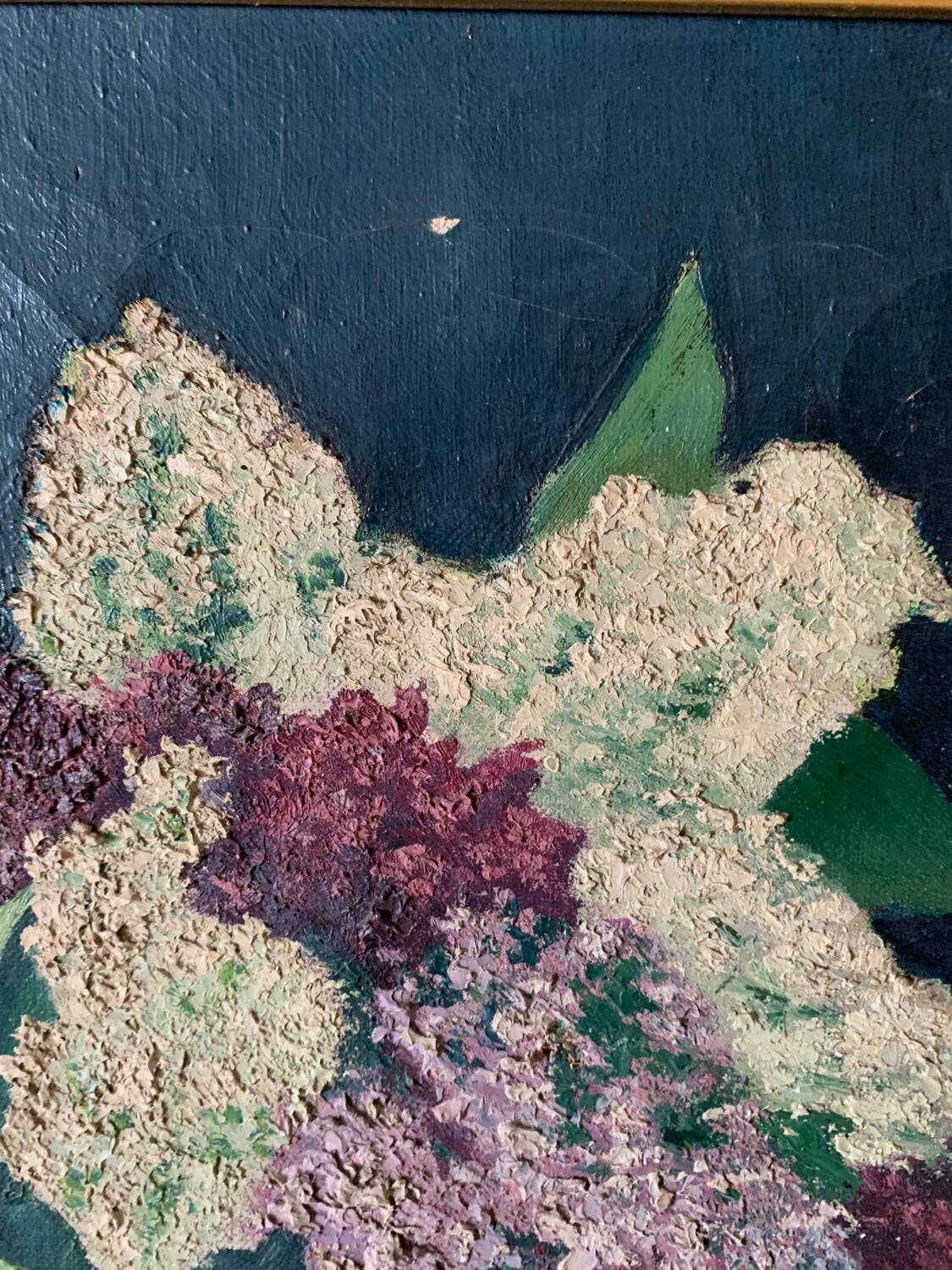 Old painting bouquet of lilacs