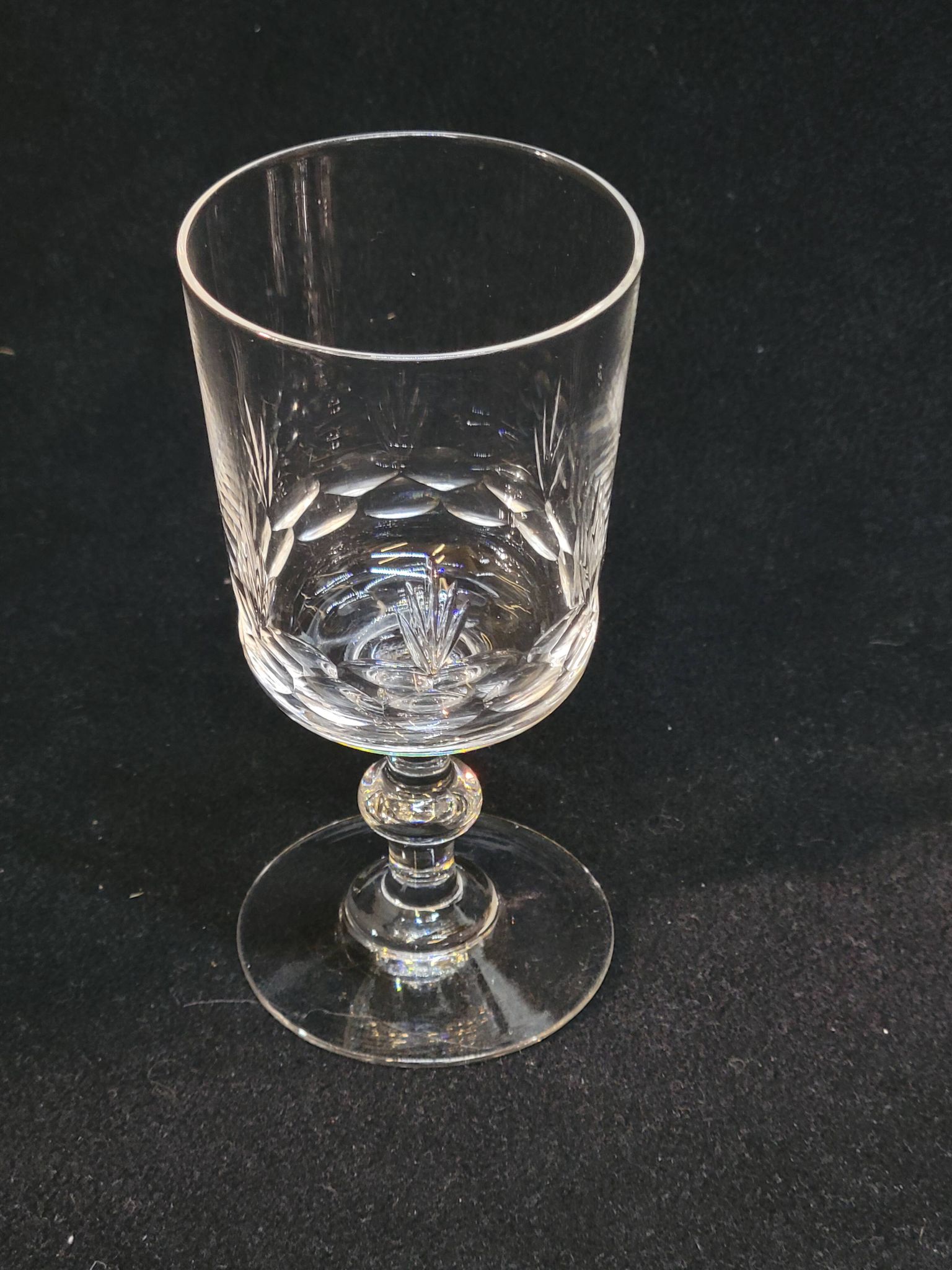 8 antique baccarat crystal wine glasses cut engraved 10742