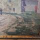 Oil on Panel Painting Animated Landscape Village Signed Gaëtan MONTAGNEY 1888