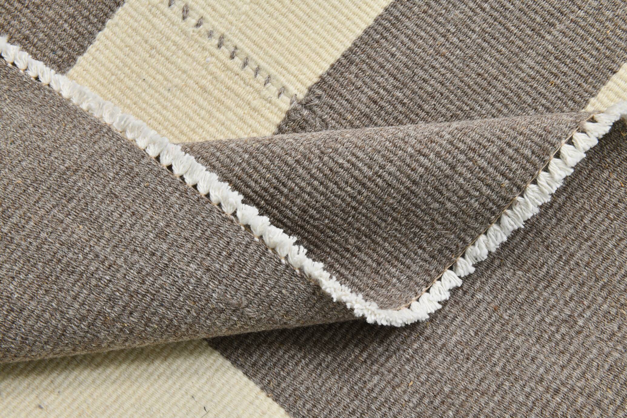 Modern Beige Grey Vintage Kilim Rug, 204x278Cm