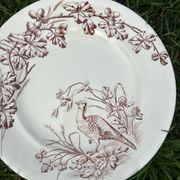 12 assiettes plates en terre de fer modèle Chasse