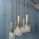 Lampe suspendue en cascade de verre cristal du milieu du siècle