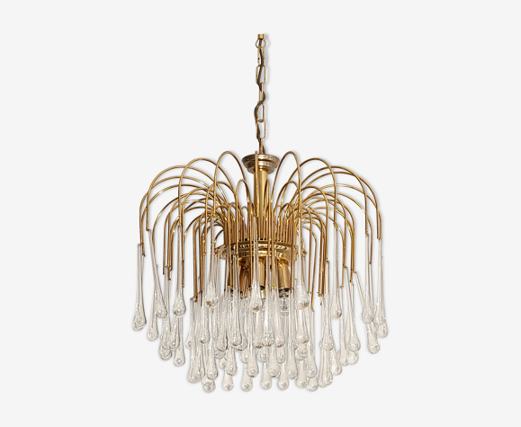 Murano Glass Teardrop Chandelier Italian Mid Century Modern Design 1960s Selency Murano Glass Teardrop Chandelier, Large Glass Teardrop Chandelier