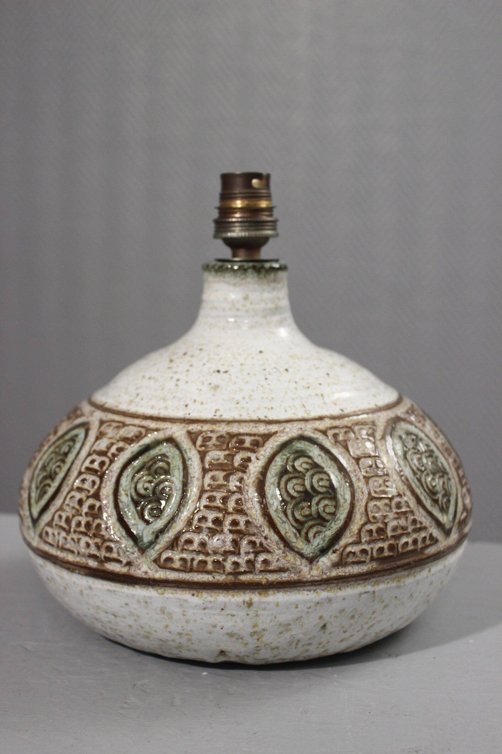 Marcel Giraud in Vallauris large stamped decorative lamp base 1960s