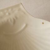 Set of 2 white porcelain scallop shell bowls, Apilco France