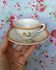 2 Old Badonviller Orange and Green Flower Cups and Sauces - Coffee or Tea Service for 2
