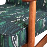 Ensemble de fauteuils vintage par Juliszu Kędziorek en jacquard vert, 1960