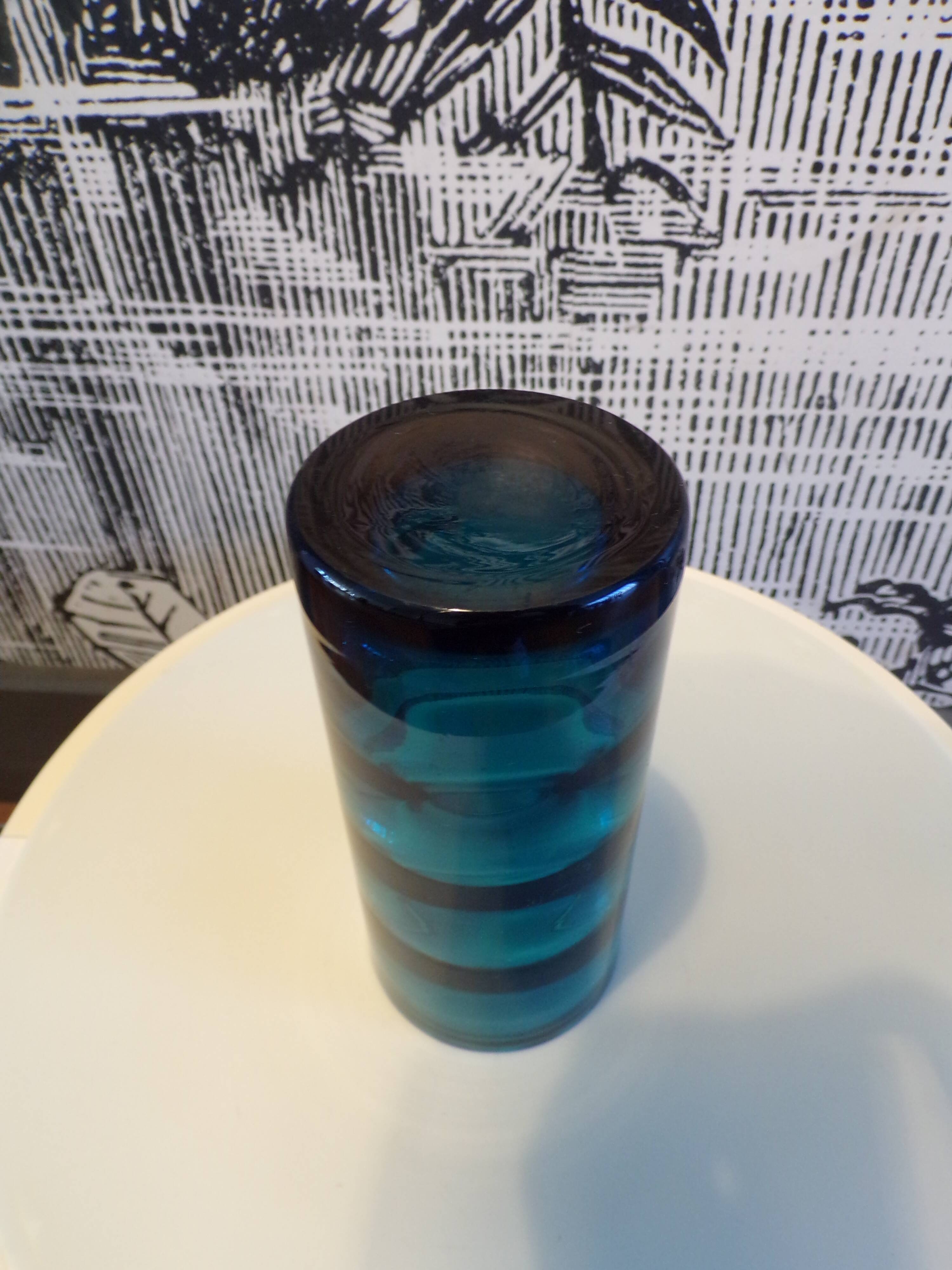 Zwiesel blue crystal vase 1960
