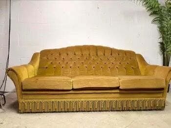 Vintage ochre yellow sofa